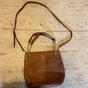 Michael Kors Tan Leather Shoulder Bag with Gold Chain